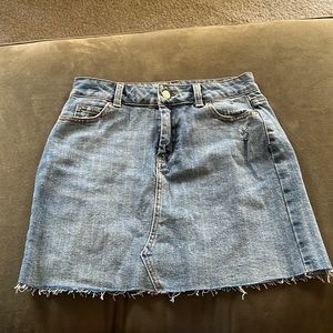 Denim shirt with flare bottom